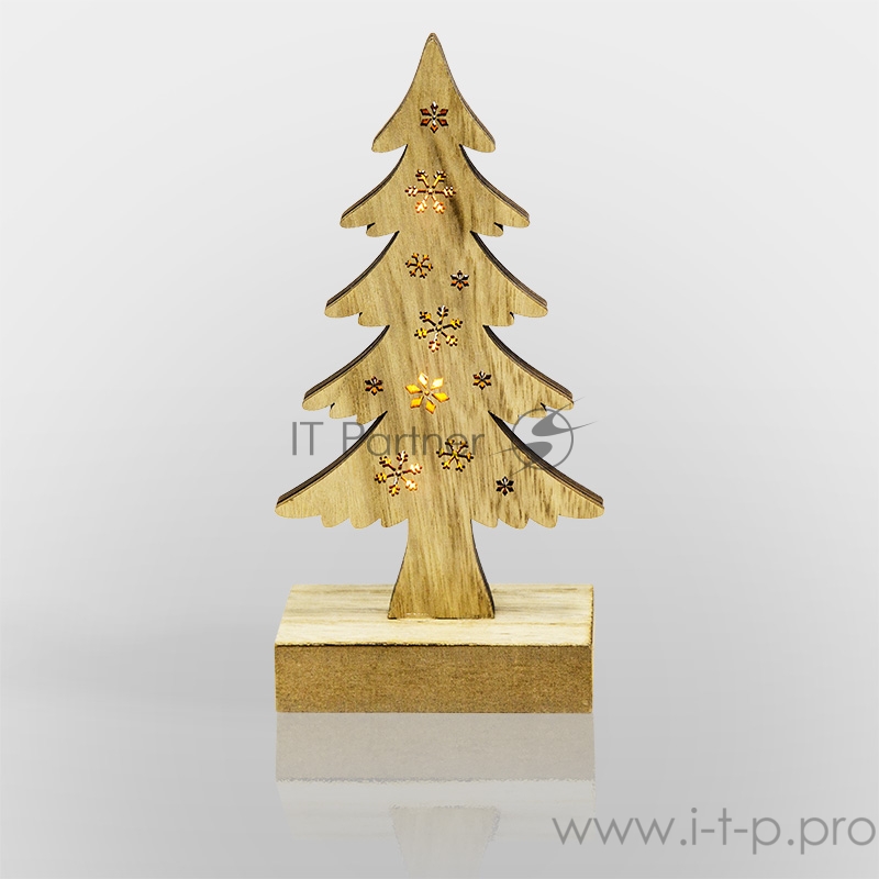 Деревянная фигурка с подсветкой Елочка 9*5*19 см