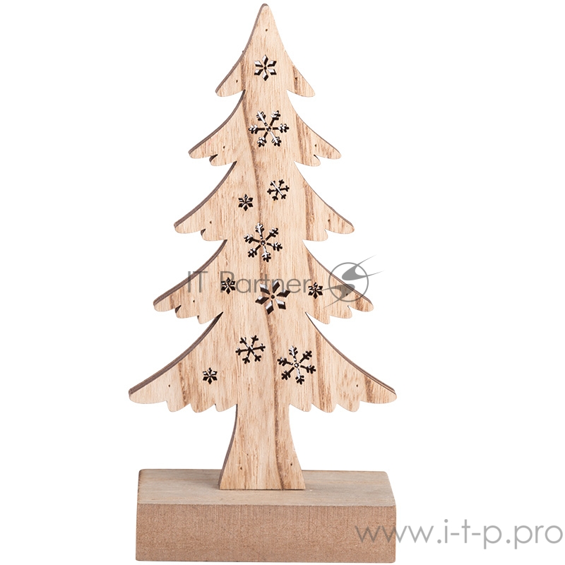 Деревянная фигурка с подсветкой Елочка 9*5*19 см