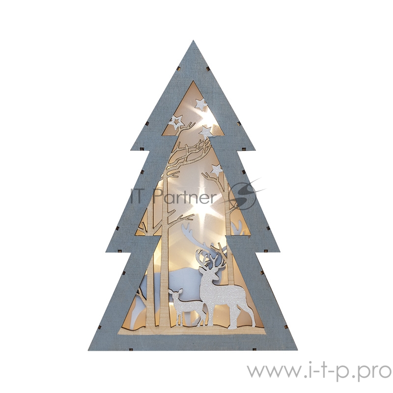 Деревянная фигурка с подсветкой «Елочка» 20х6,5х29 см