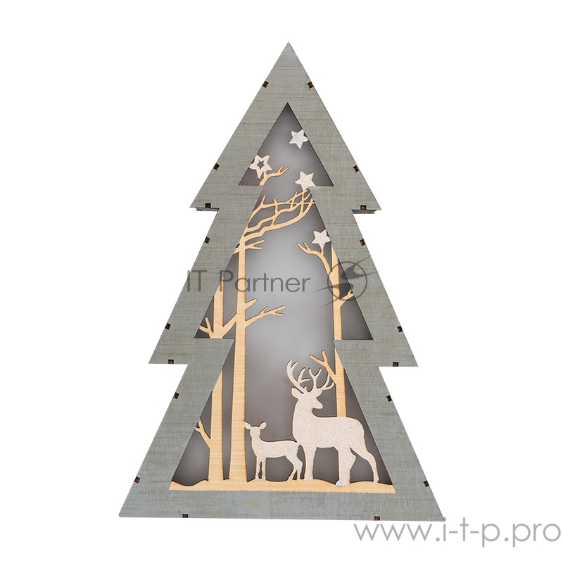 Деревянная фигурка с подсветкой «Елочка» 20х6,5х29 см