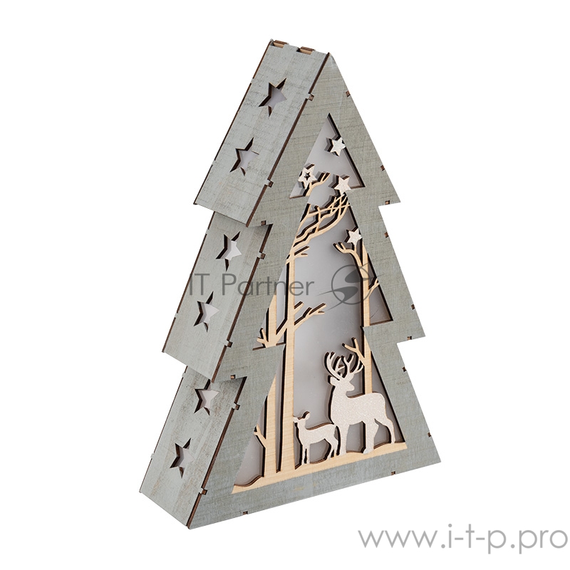 Деревянная фигурка с подсветкой «Елочка» 20х6,5х29 см