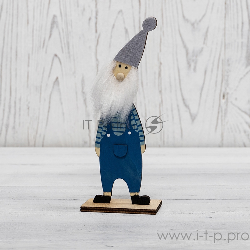 Деревянная фигурка «Гномик-бородач» 7x4,5x18 см NEON-NIGHT