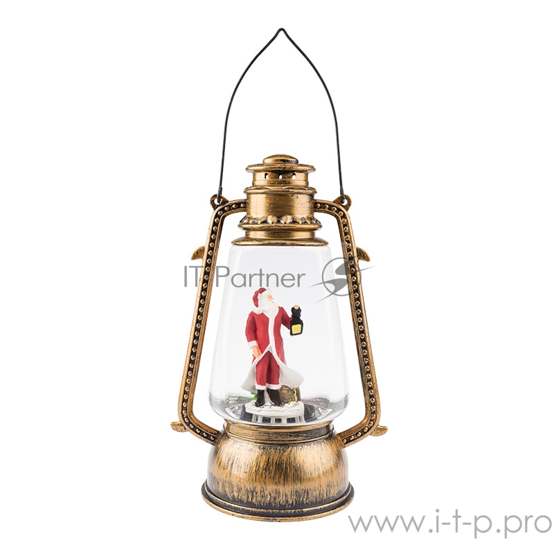 Декоративный фонарь с эффектом снегопада и подсветкой «Санта Клаус», теплый белый