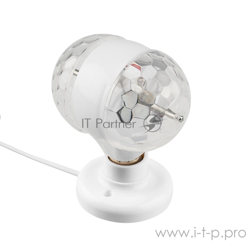 Диско-лампа светодиодная двойная Е27, подставка с цоколем Е27 в комплекте, 230 В