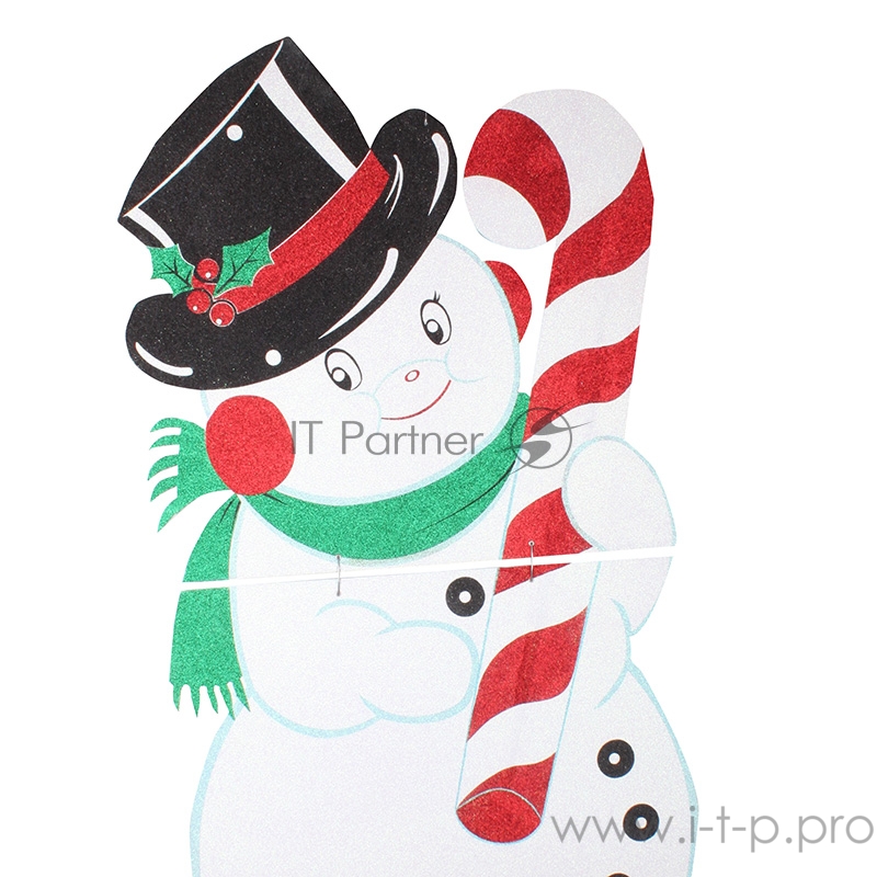 Фигура Снеговик в шляпе 175*90 см, цвет белый