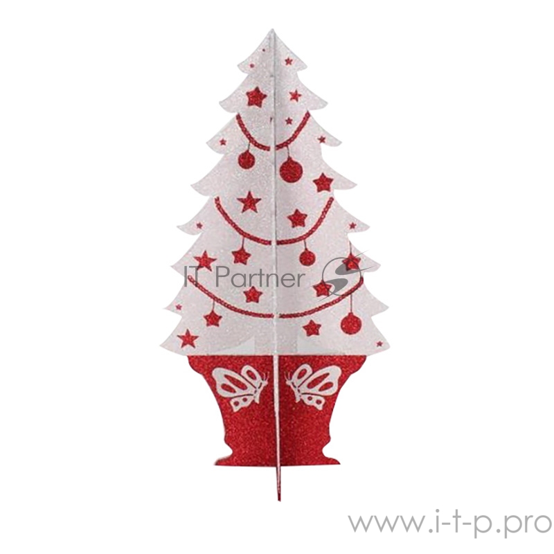 Фигура Елочка складная 3D, 56*30 см, цвет красный/белый