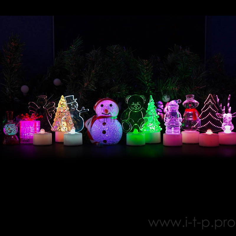 Фигура светодиодная на подставке Санта Клаус, RGB