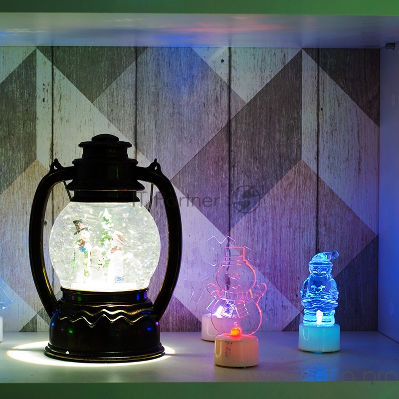 Фигура светодиодная на подставке Снеговик в шляпе 2D, RGB