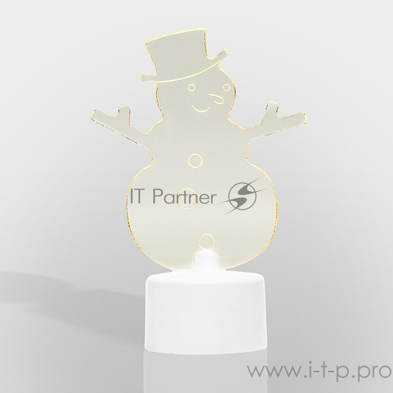 Фигура светодиодная на подставке Снеговик в шляпе 2D, RGB