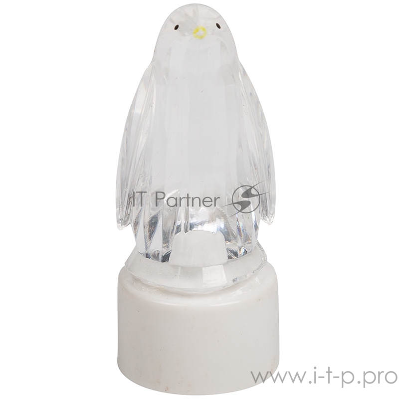 Фигура светодиодная на подставке Пингвин Кристалл, RGB