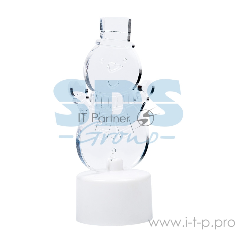 Фигура светодиодная на подставке Снеговик с шарфом 2D, RGB