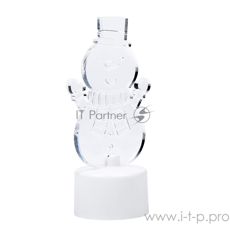 Фигура светодиодная на подставке Снеговик с шарфом 2D, RGB