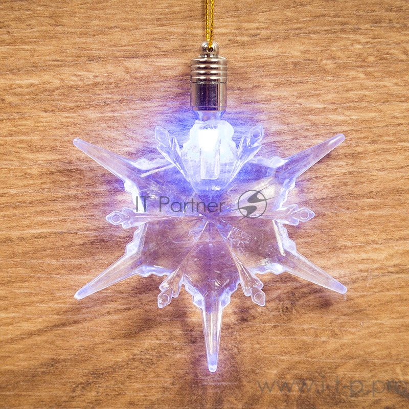 Фигурка подвесная Снежинка RGB 9,5*9,5 см