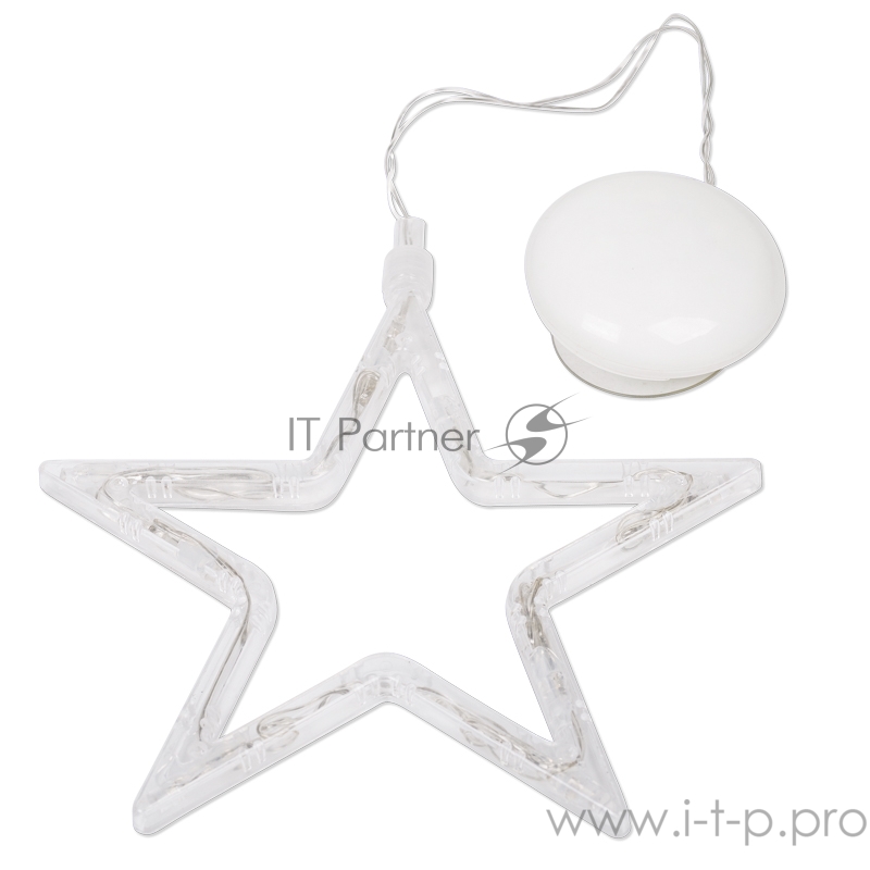 Фигура светодиодная Звездочка на присоске с подвесом, цвет ТЕПЛЫЙ БЕЛЫЙ