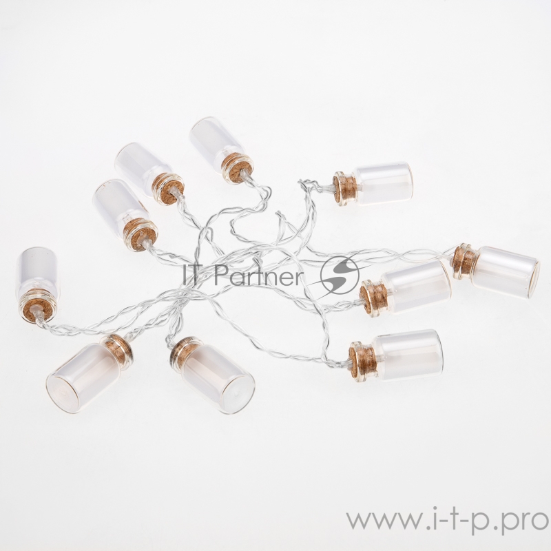 Гирлянда светодиодная «Баночки» 1.5 м, 10 LED, прозрачный ПВХ, цвет свечения теплый белый, 2 х АА (батарейки не в комплекте) NEON-NIGHT