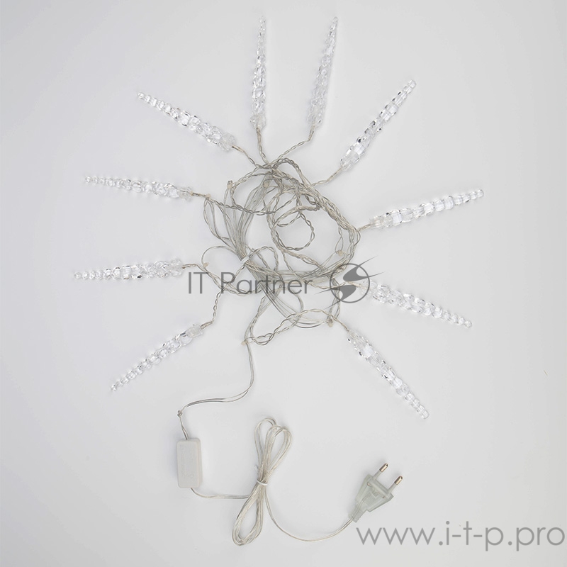 Гирлянда «Сосульки» 1,5х0,25 м, прозрачный провод, теплый белый цвет свечения NEON-NIGHT