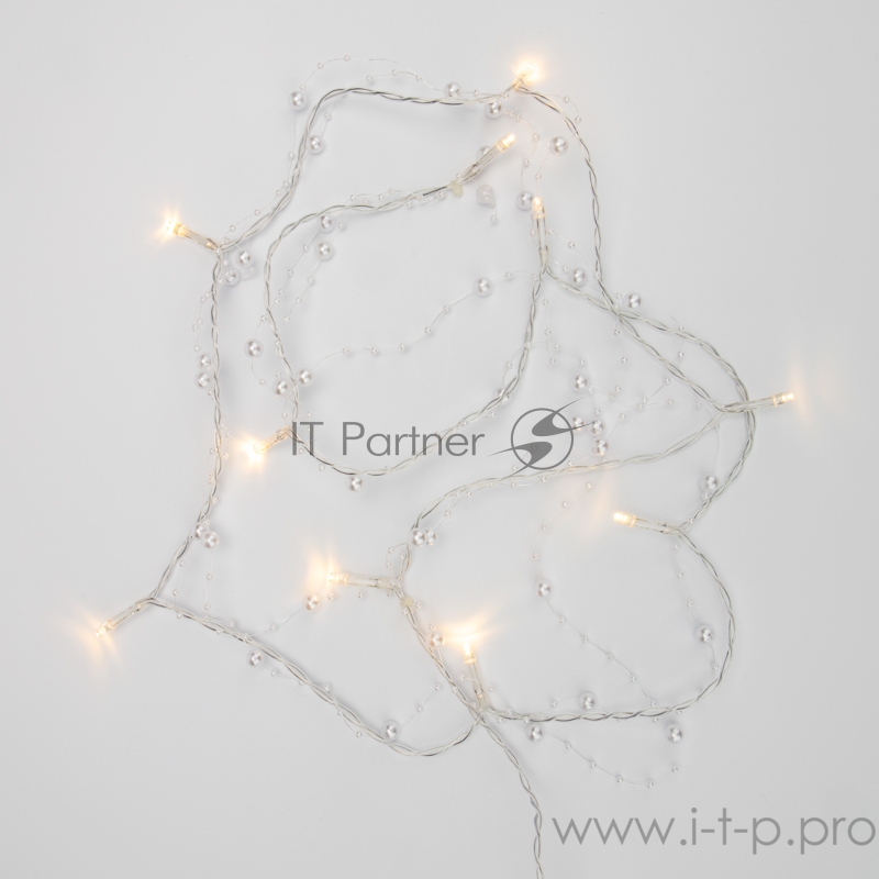 Гирлянда светодиодная «Жемчужинки» 1.5 м, 10 LED, прозрачный ПВХ, цвет свечения теплый белый, 2 х АА (батарейки не в комплекте) NEON-NIGHT