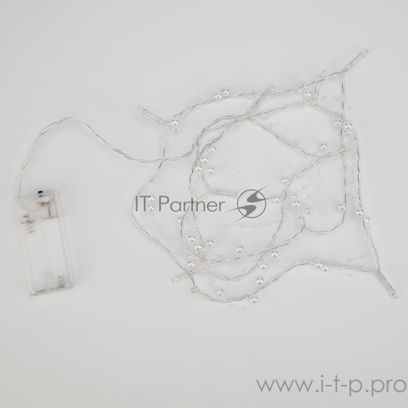 Гирлянда светодиодная «Жемчужинки» 1.5 м, 10 LED, прозрачный ПВХ, цвет свечения теплый белый, 2 х АА (батарейки не в комплекте) NEON-NIGHT