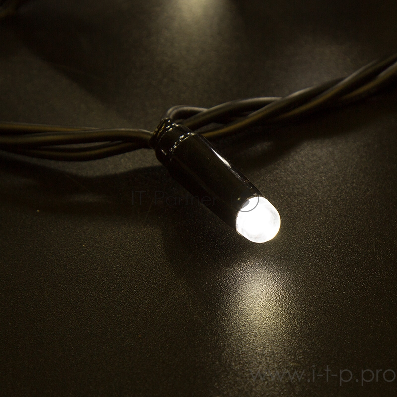 Гирлянда Нить 10м, постоянное свечение, черный ПВХ, 230В, цвет: Тёплый белый