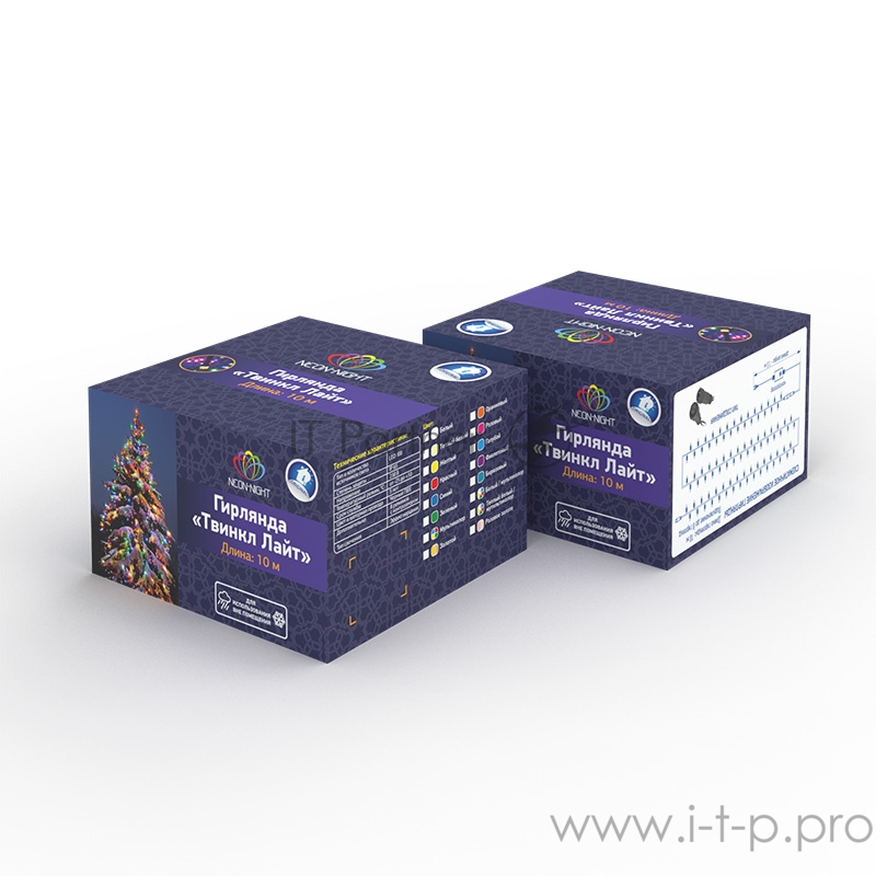 Гирлянда Твинкл Лайт 10 м, черный ПВХ, 100 диодов, цвет золотой