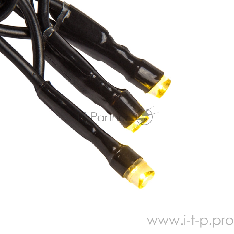 Гирлянда Твинкл Лайт 10 м, черный ПВХ, 100 диодов, цвет золотой