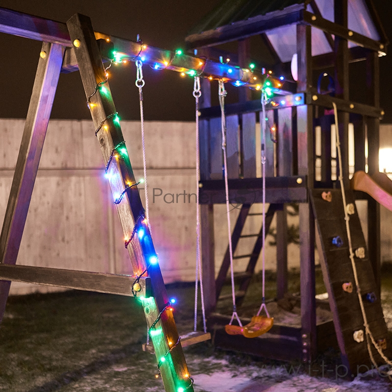 Гирлянда Твинкл Лайт 10 м, черный ПВХ, 100 диодов, цвет мультиколор