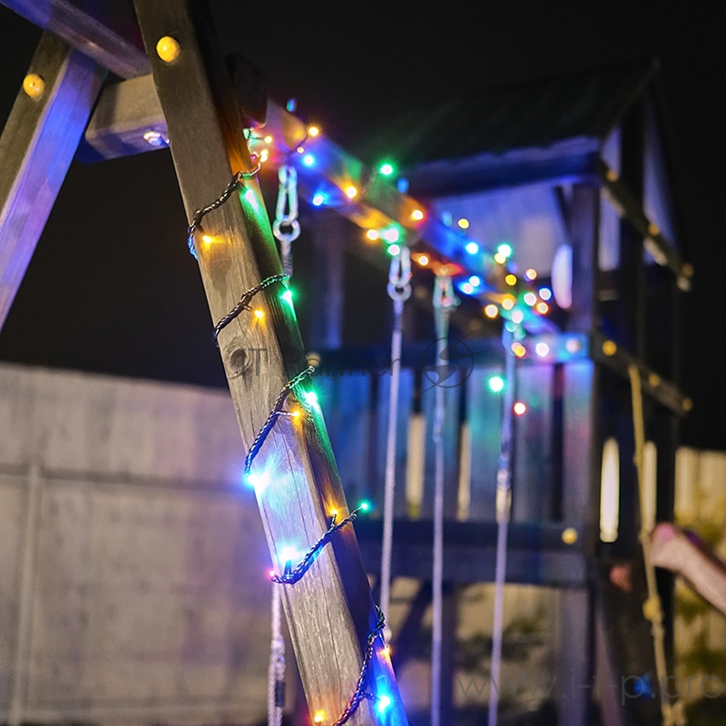 Гирлянда Твинкл Лайт 10 м, черный ПВХ, 100 диодов, цвет мультиколор