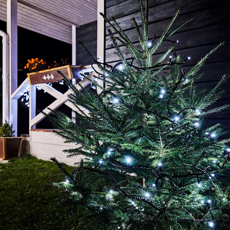 Гирлянда Твинкл Лайт 10 м, черный ПВХ, 100 диодов, цвет белый