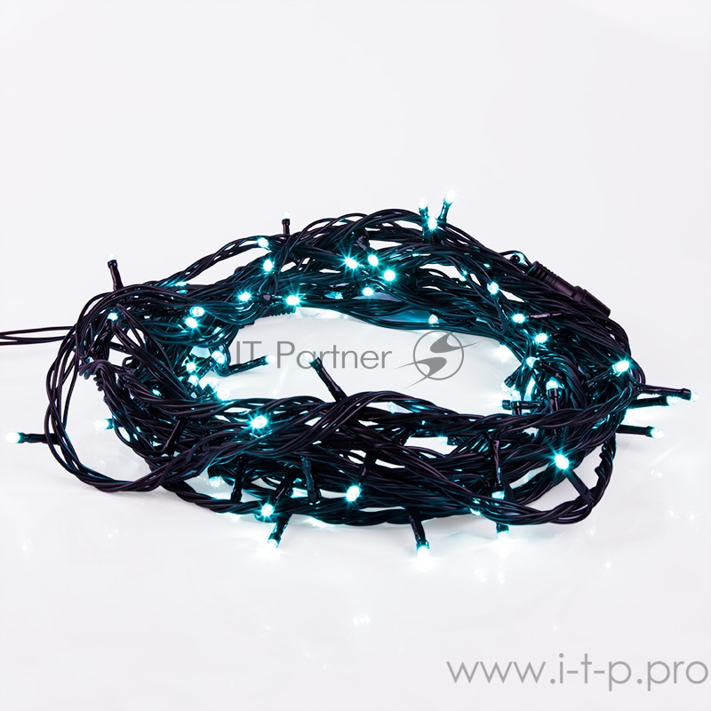 Гирлянда Твинкл Лайт 10 м, черный ПВХ, 100 диодов, цвет бирюзовый