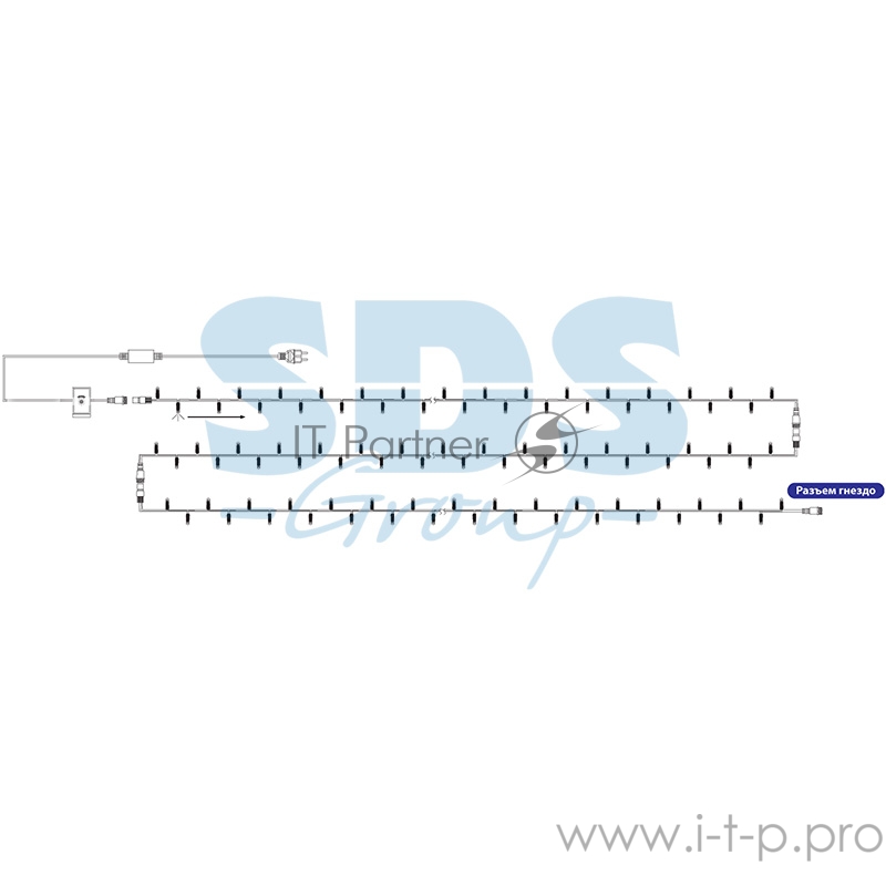 Гирлянда Твинкл Лайт 20 м, черный КАУЧУК, 240 диодов, цвет мультиколор