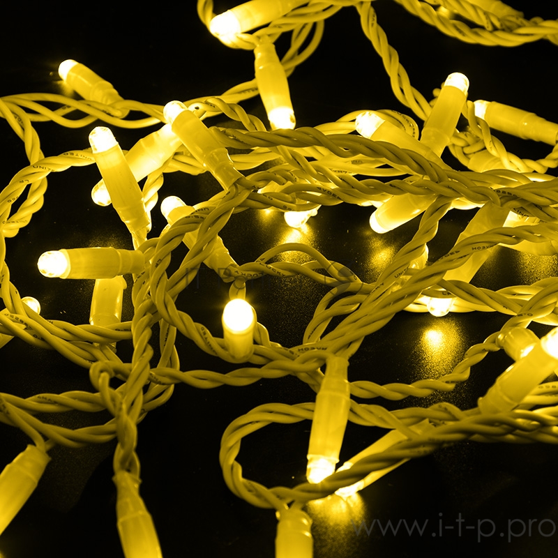 Гирлянда Нить 10м, с эффектом мерцания, белый ПВХ, 24В, цвет: Жёлтый