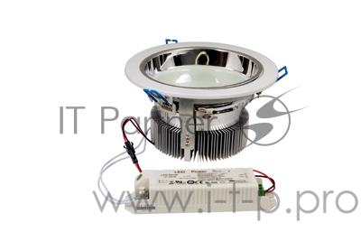 Светильник светодиодный Downlight, встраиваемый, мощность 20W, 312 SMD 3528 светодиода, напряжение 220V, размер 180* 95(d=120mm), IP23, цвет светоди