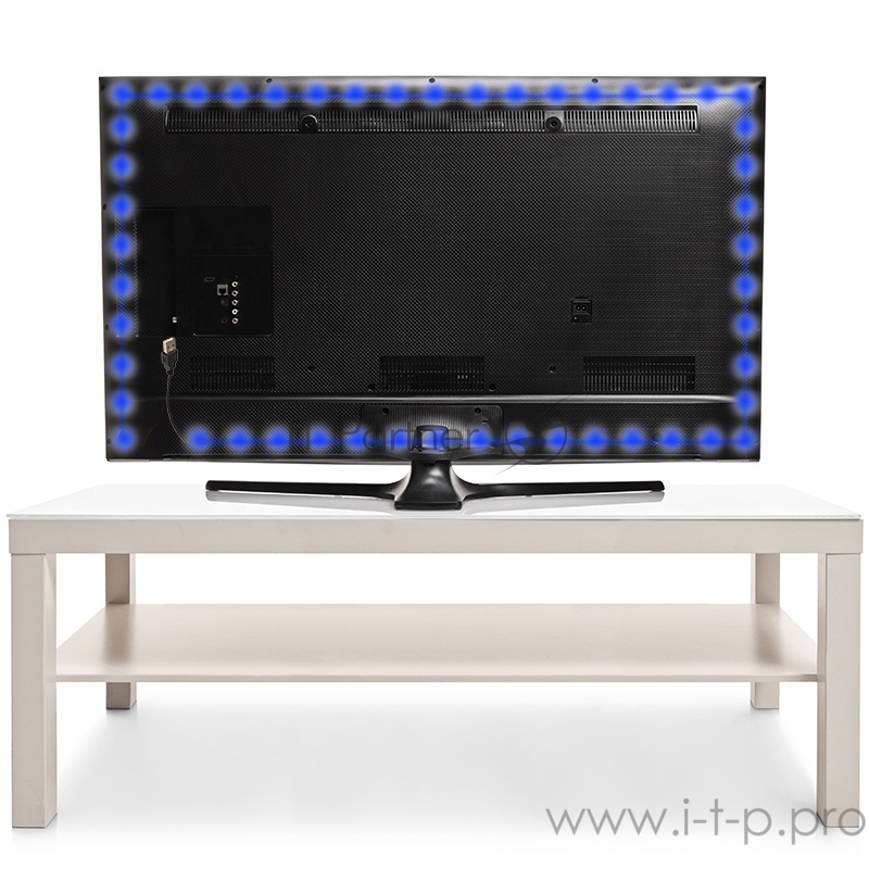 LED лента с USB коннектором 5 В, 8 мм, IP65, SMD 2835, 60 LED/m, цвет свечения синий