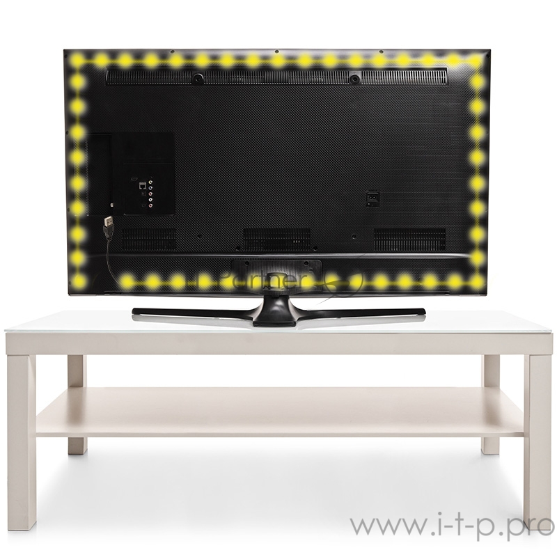 LED лента с USB коннектором 5 В, 8 мм, IP65, SMD 2835, 60 LED/m, цвет свечения желтый