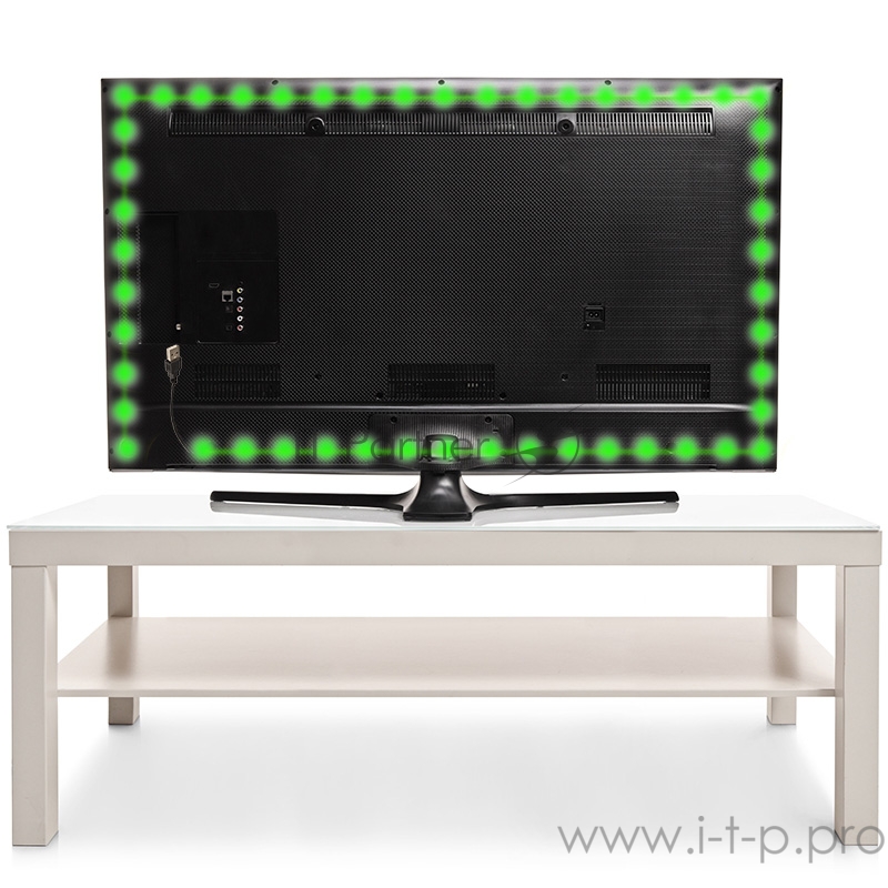 LED лента с USB коннектором 5 В, 8 мм, IP65, SMD 2835, 60 LED/m, цвет свечения зеленый