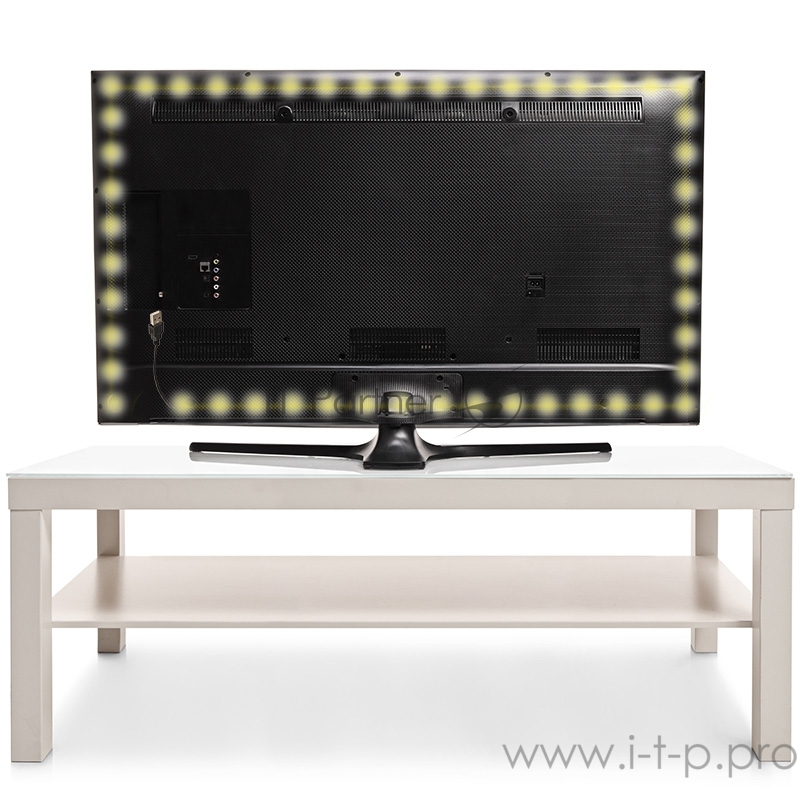 LED лента с USB коннектором 5 В, 8 мм, IP65, SMD 2835, 60 LED/m, цвет свечения теплый белый (3000 K)