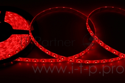 LED лента силикон, 8 мм, IP65, SMD 2835, 60 LED/m, 12 V, цвет свечения красный