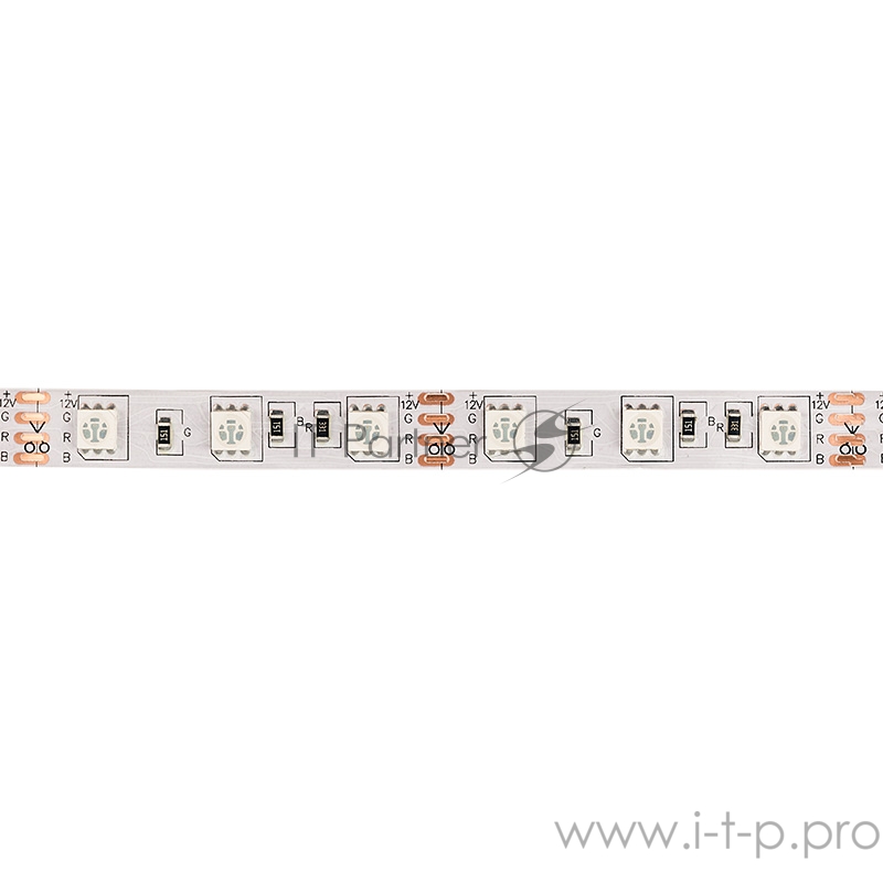 LED лента открытая, 10 мм, IP23, SMD 5050, 60 LED/m, 12 V, цвет свечения RGB