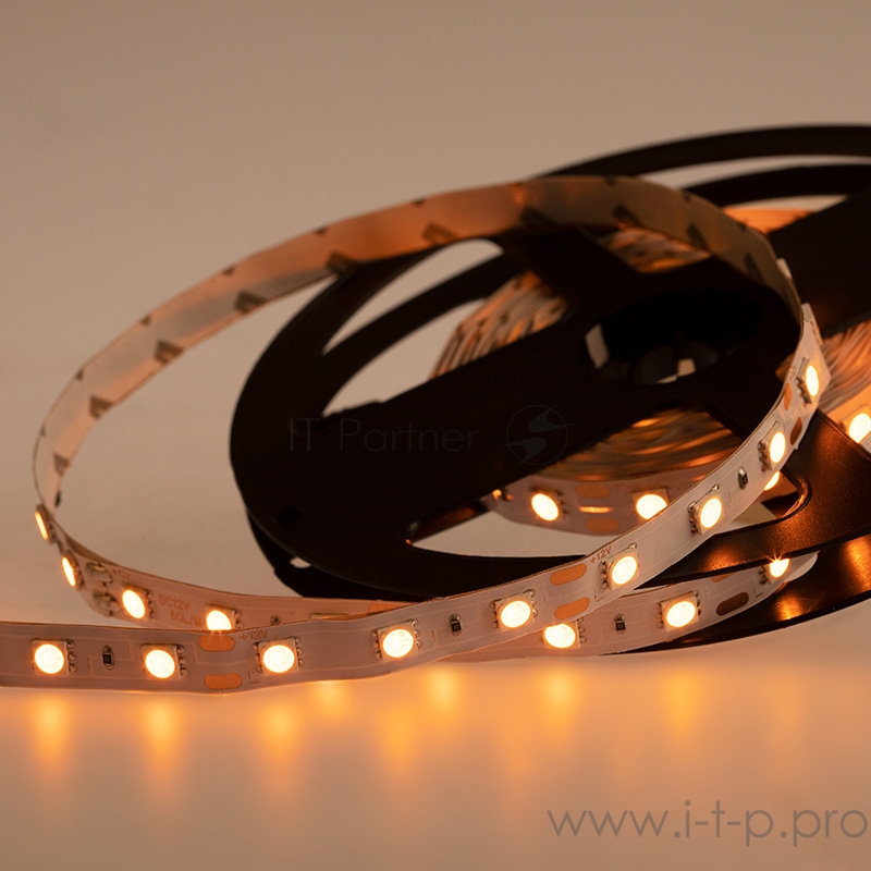 LED лента открытая, 10 мм, IP23, SMD 5050, 60 LED/m, 12 V, цвет свечения желтый