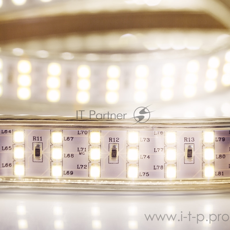 LED лента 220 В, 7.5x20 мм, IP67, SMD 2835, 276 LED/m, цвет свечения теплый белый, 50 м