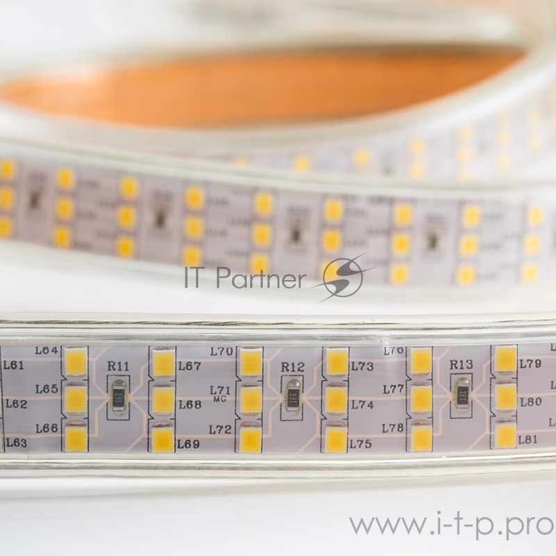 LED лента 220 В, 7.5x20 мм, IP67, SMD 2835, 276 LED/m, цвет свечения теплый белый, 50 м