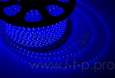 LED лента 220 В, 13х8 мм, IP67, SMD 5050, 60 LED/m, цвет свечения синий