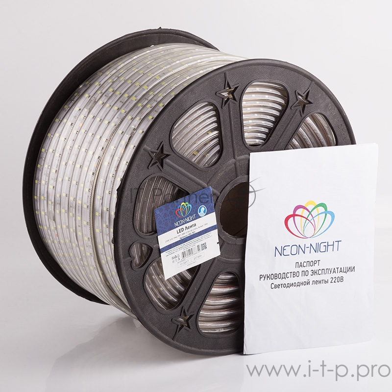 LED лента 220 В, 6.5x13 мм, IP67, SMD 5730, 60 LED/m, цвет свечения белый, 100 м