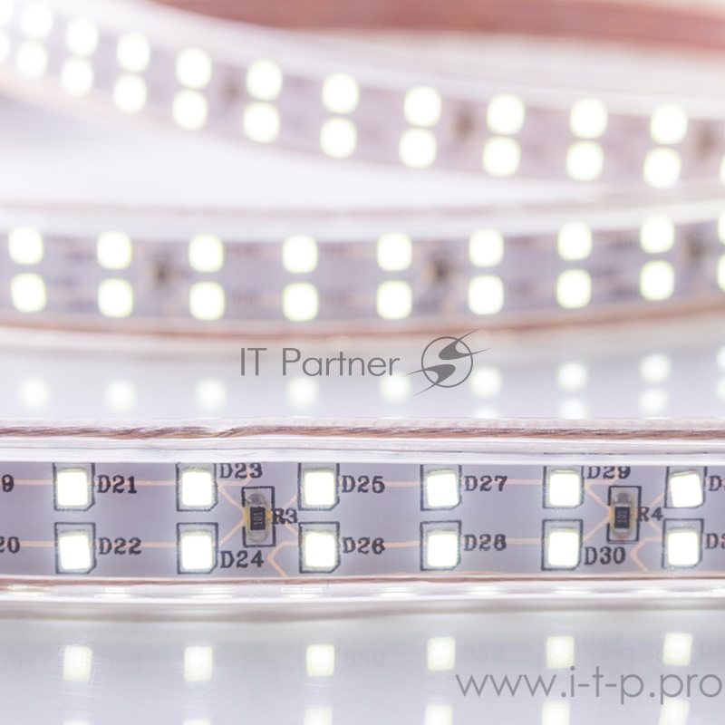 LED лента 220 В, 6.5x17 мм, IP67, SMD 2835, 180 LED/m, цвет свечения белый, 100 м