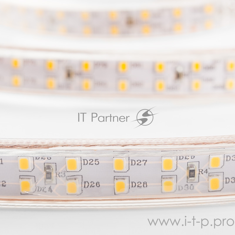 LED лента 220 В, 6.5x17 мм, IP67, SMD 2835, 180 LED/m, цвет свечения теплый белый, 100 м