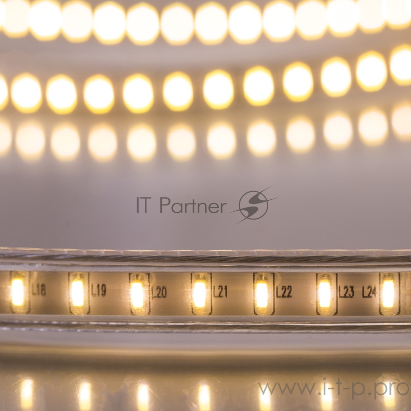 LED лента 220 В, 6x10.6 мм, IP67, SMD 3014, 120 LED/m, цвет теплый белый, 100 м