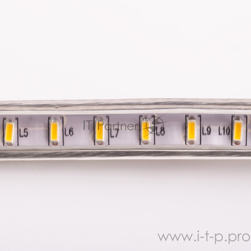 LED лента 220 В, 6x10.6 мм, IP67, SMD 3014, 120 LED/m, цвет теплый белый, 100 м