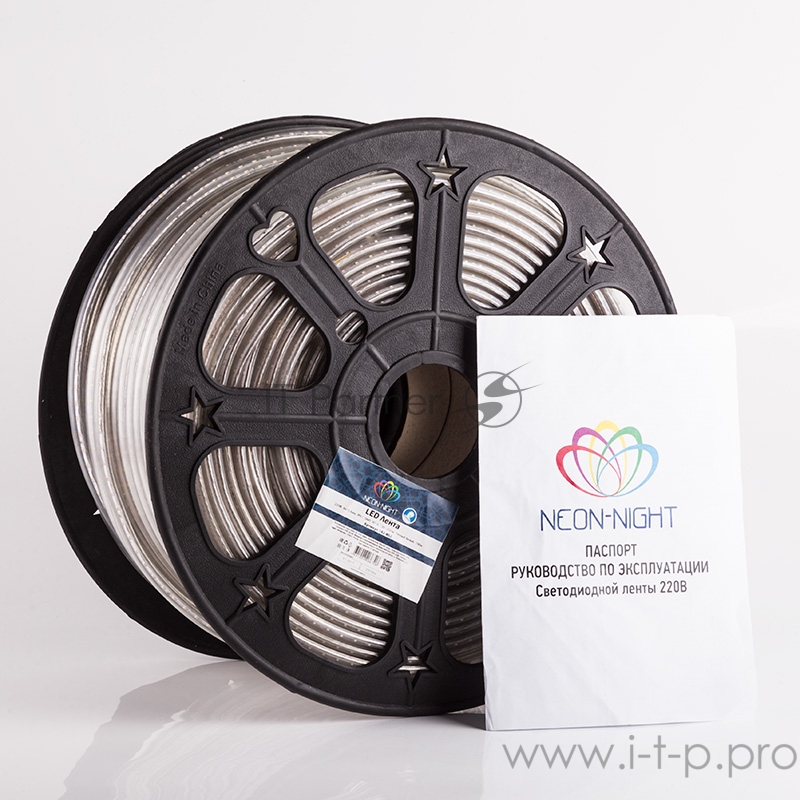 LED лента 220 В, 6x10.6 мм, IP67, SMD 3014, 120 LED/m, цвет теплый белый, 100 м