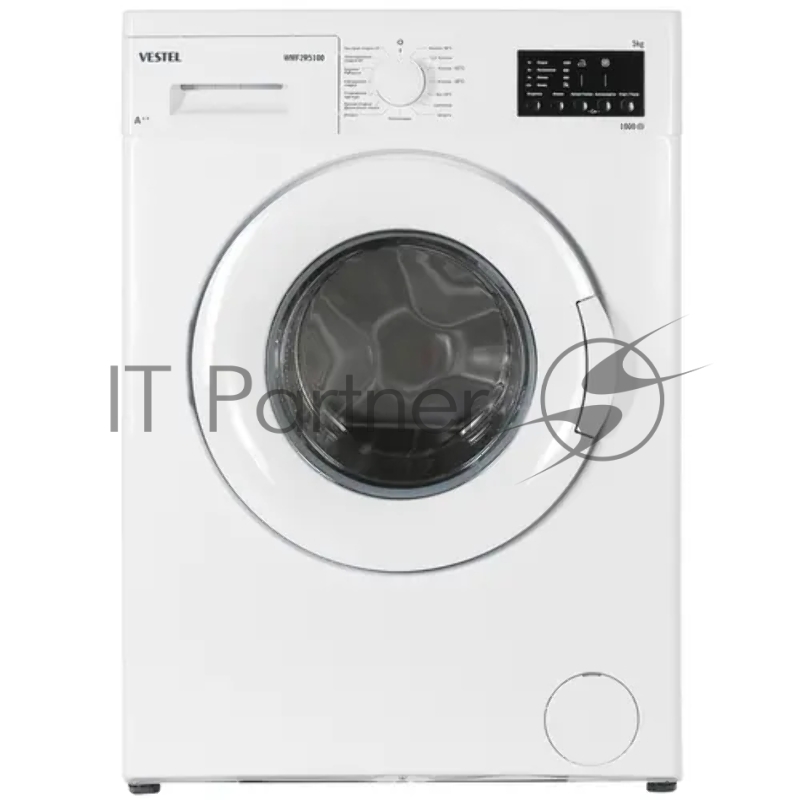 Стиральная машина Vestel WMF2R5100 5 кг, 1000 об/мин, 85x60x42 см, 15 программ, отсрочка, рег. скорости отжима, рег. температуры, легкая глажка.