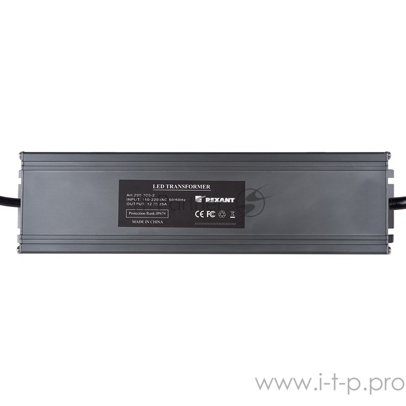 Источник питания 110-220 V AC/12 V DC 25 А 300 W с проводами влагозащищенный (IP67)